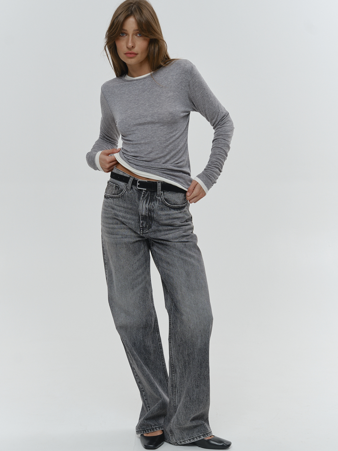 Лонгслив SLIM FIT (серый)