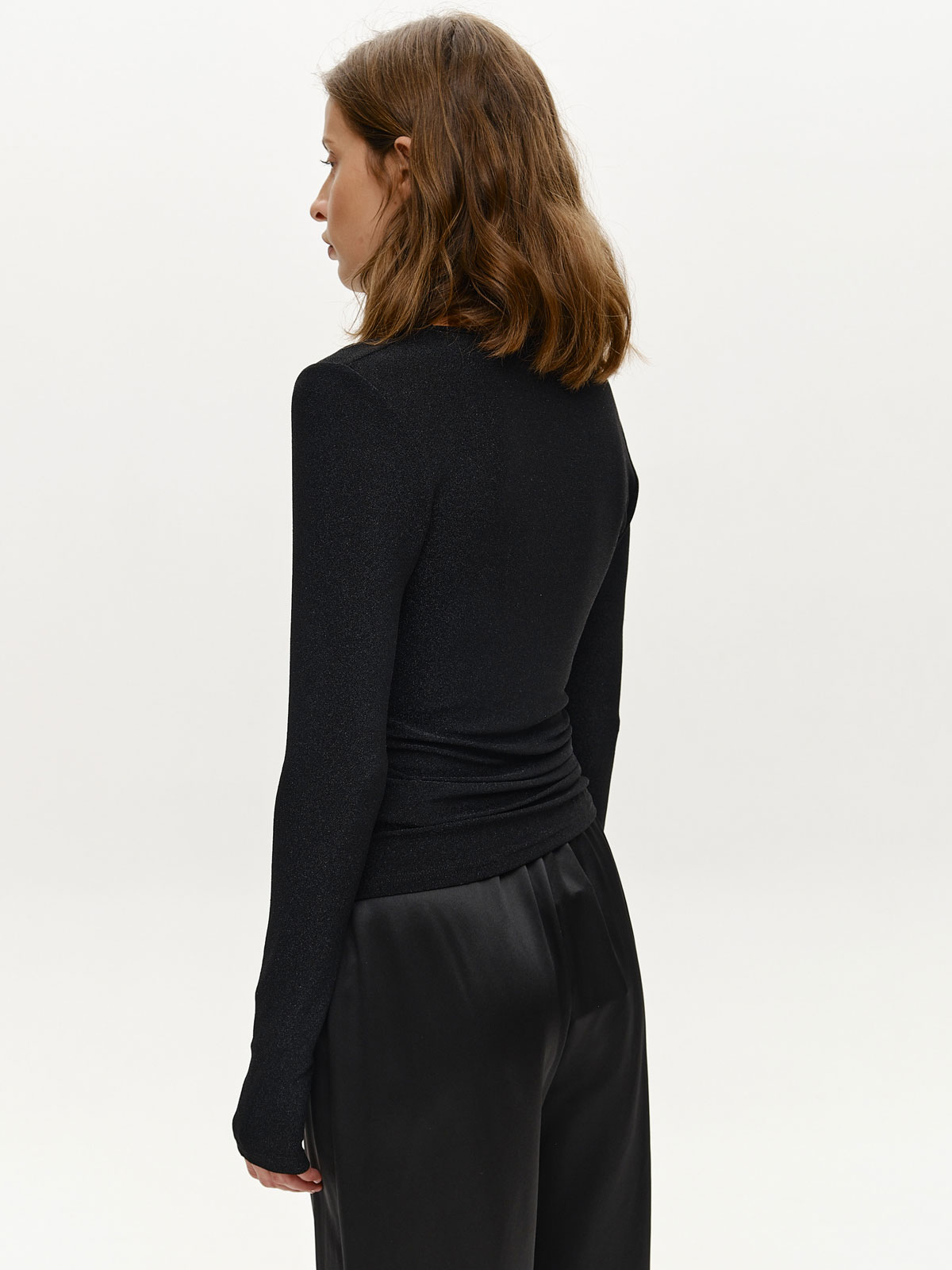 Лонгслив SLIM FIT (мерцающий черный)