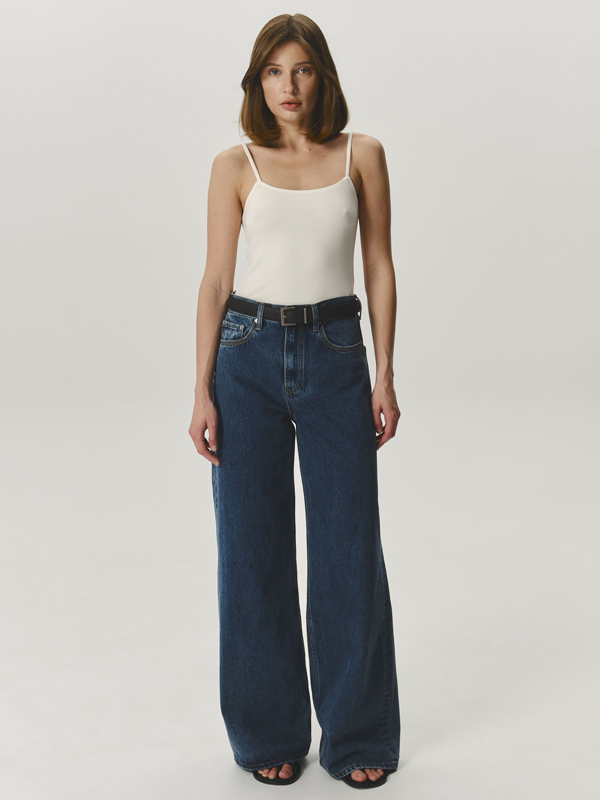 Джинсы WIDE LEG HIGHT RISE (синий)