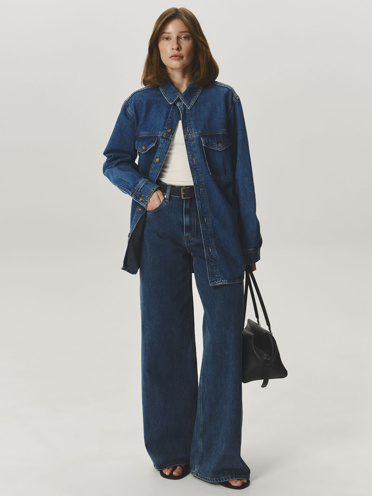 Джинсы WIDE LEG HIGHT RISE (синий)