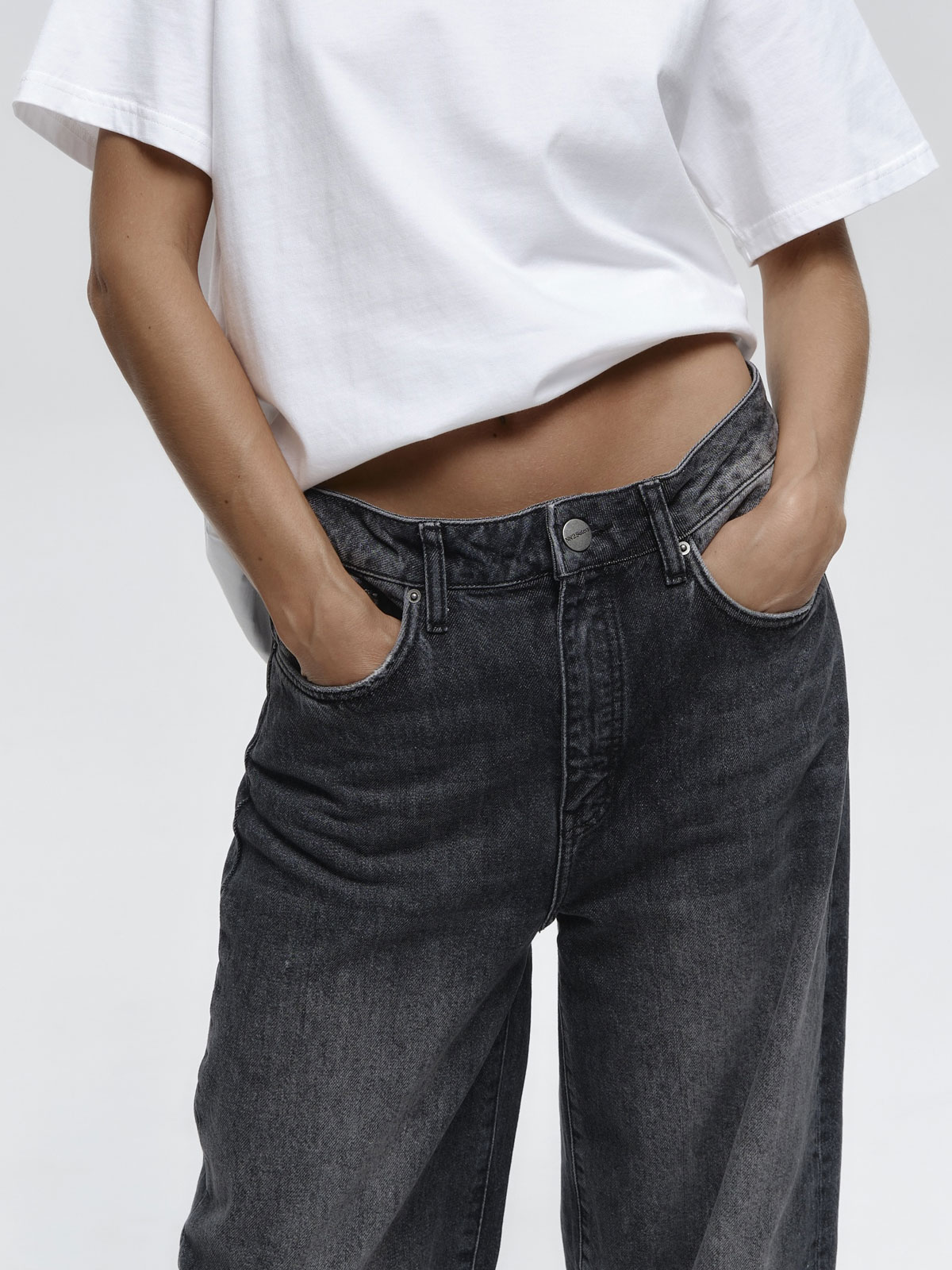 Джинсы WIDE LEG (графит)