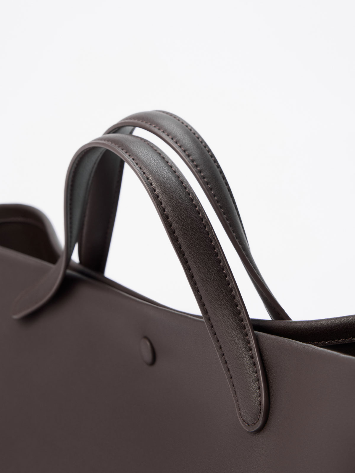 Сумка TOTE из гладкой кожи (шоколадный)