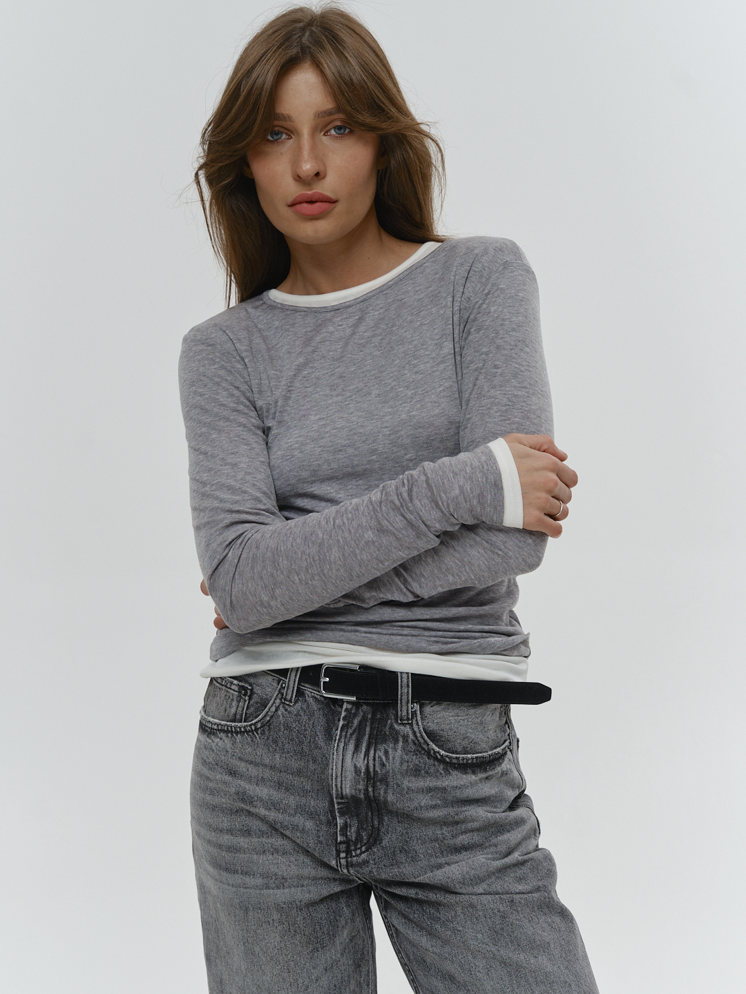 Лонгслив SLIM FIT (серый)