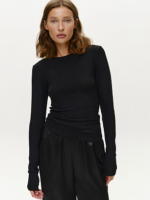 Лонгслив SLIM FIT (мерцающий черный)